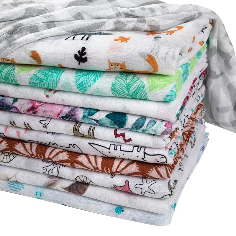 Muslin-Bamboo-Spandex-4-Pack-Baby-Muslin-Swaddle-Blankets-Sets-Kids-Bedding