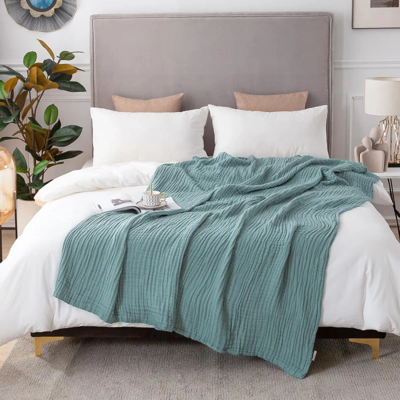 Muslin-Style-4-Layer-Cotton-Throws-Lightweight-Breathable-Bed-Blanket-for-Couch