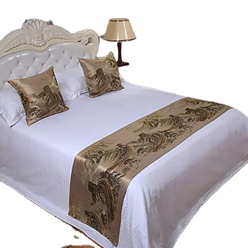 Nantong-Factory-100-Polyester-Jacquard-Decorative-Cushions-Bed-Runner-for-Hotels