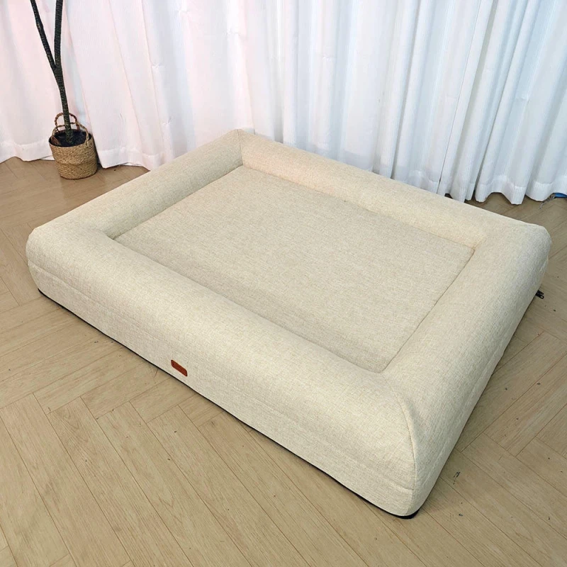 Natural-Linen-Dog-Bed-All-Season-Universal-Pet-Sofa-Bed-Removable-Washable-Cover-Pet-Bed