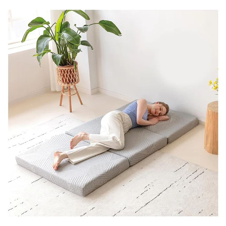 Natural-Tri-Fold-Memory-Foam-Mattress-Folding-Mattress-with-Collapsible-Top-Washable-Cover-Travel-Mat-Cover-Non-slip-Bottom