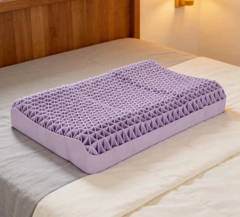 Neck-Pain-Relief-Grid-Pillow-Ergonomic-Adjustable-Polymer-Cooling-All-Sleepers-Home-Breathable