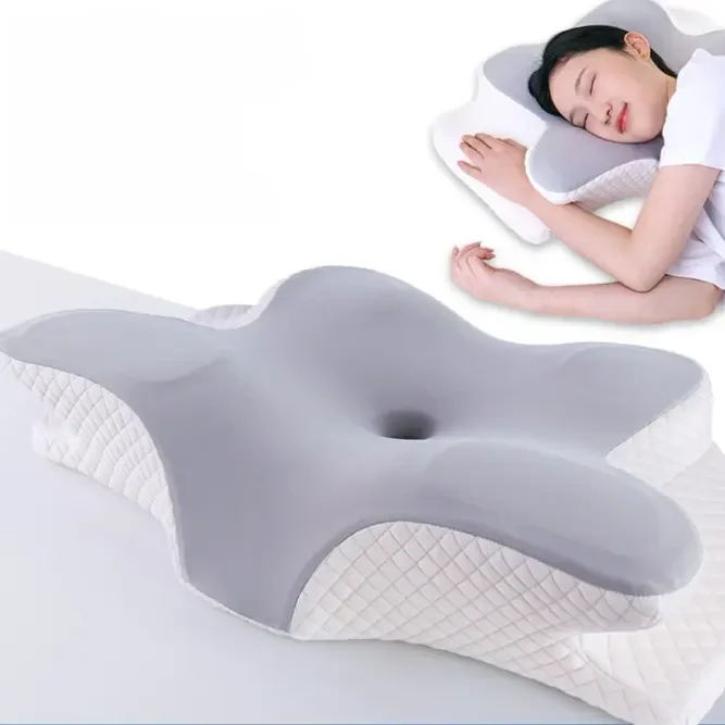 Neck-Pain-Relief-Pillow-Chiropractic-Contour-Memory-Foam-Cervical-Support-Ergonomic-Orthopedic-Design-Solid-Luxury