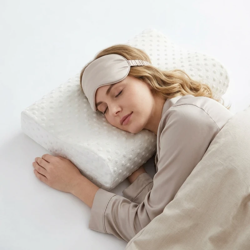Neck-Shoulder-Pain-Relief-Optimal-Neck-Support-Memory-Foam-Ergonomic-Contour-Bed-Pillow-with-Breathable-Cover