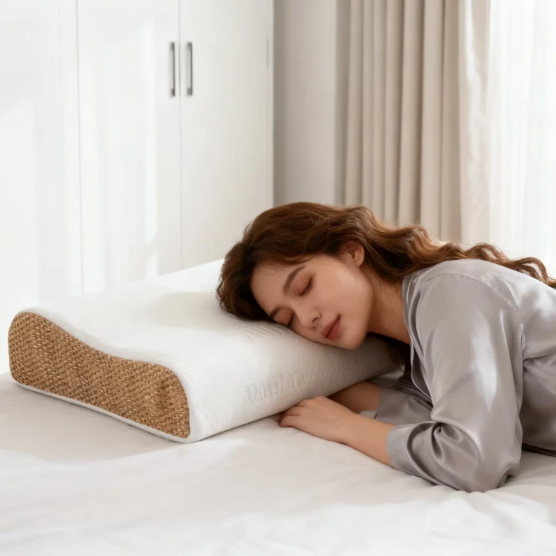 Neck-Solid-Memory-Foam-Pillow-Soft-Knitted-Fabric-Customizable-Ergonomic-Slow-Rebound-Cotton-Breathable-Modern