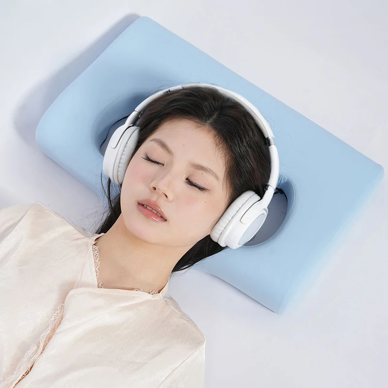 Neck-Support-Pillow-for-Side-Sleepers-Ultra-Soft-Cover-Pain-Relief-Two-Ear-Holes-Protection-Memory-Foam-Removable-Washable