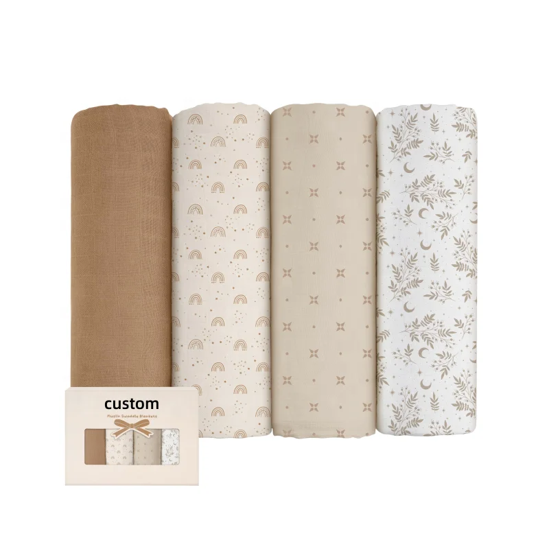 Neutral-47-X-47-Inch-Light-Brown-Cotton-Baby-Blanket-70-Bamboo-Rayon-30-Silk-Bedding-for-Boys-and-Girls