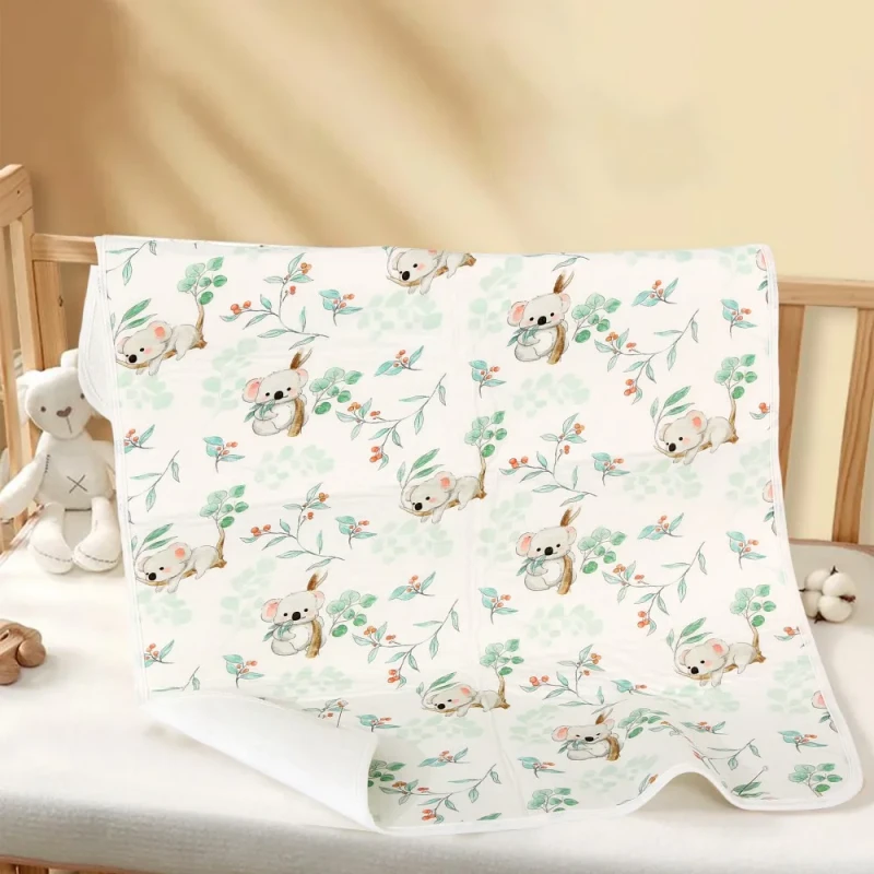 New-50x70cm-Soft-Bamboo-Spandex-Baby-Changing-Mat-Waterproof-TPU-Middle-Layer-Polyester-Terry-Back-Breathable-Urine-Pad