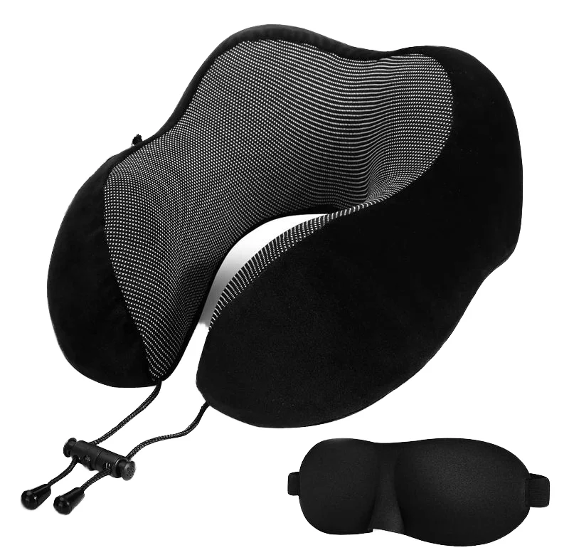 New-Arrival-High-Quality-2-in-1-Neck-Support-Mask-Set-Magnetic-Cloth-Memory-Foam-Neck-Travel-Pillow-1