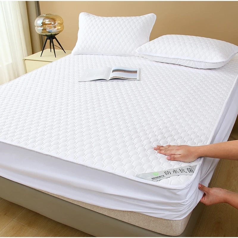 New-Arrival-Quilted-Solid-Waterproof-Fitted-Sheet-Urine-Proof-Mattress-Protector-Cover-with-360-Full-Elastic-Wrap