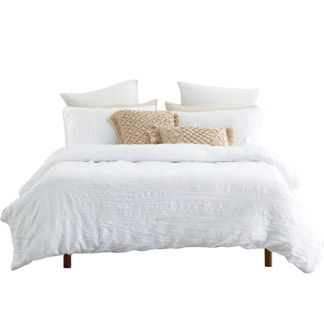 New-Crinkle-Solid-3pcs-Fashion-Bedding-Duvet-Cover-Sets