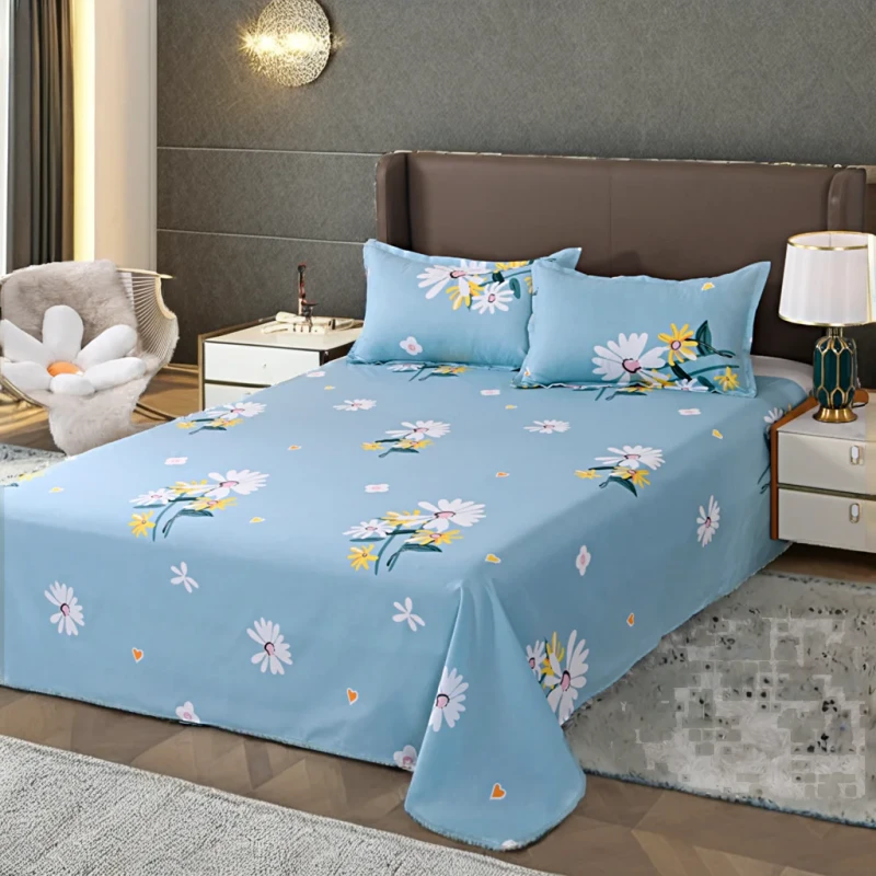New-Custom-Right-Angle-Flat-Bed-Sheet-Set-Printed-Pillowcase-200TC-Anti-Static-Polyester-Fitted-Sheet-Set-for-Home-Hotel-Bedroom