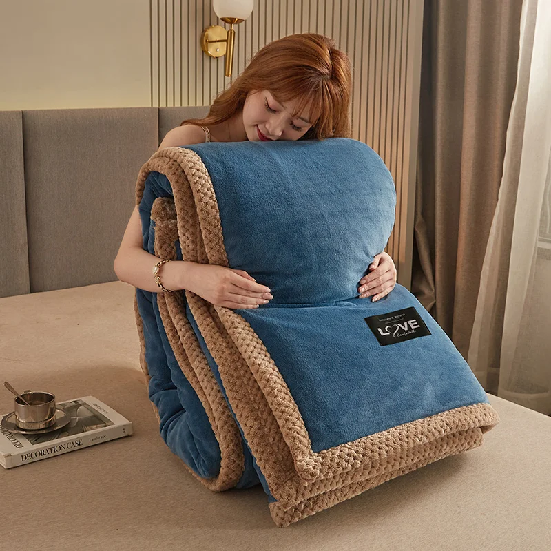 New-Custom-Soft-Warm-Fleece-Bed-Travel-Sleep-Cozy-Blue-Coffee-Korean-Luxury-Blankets-Throws-for-Winter