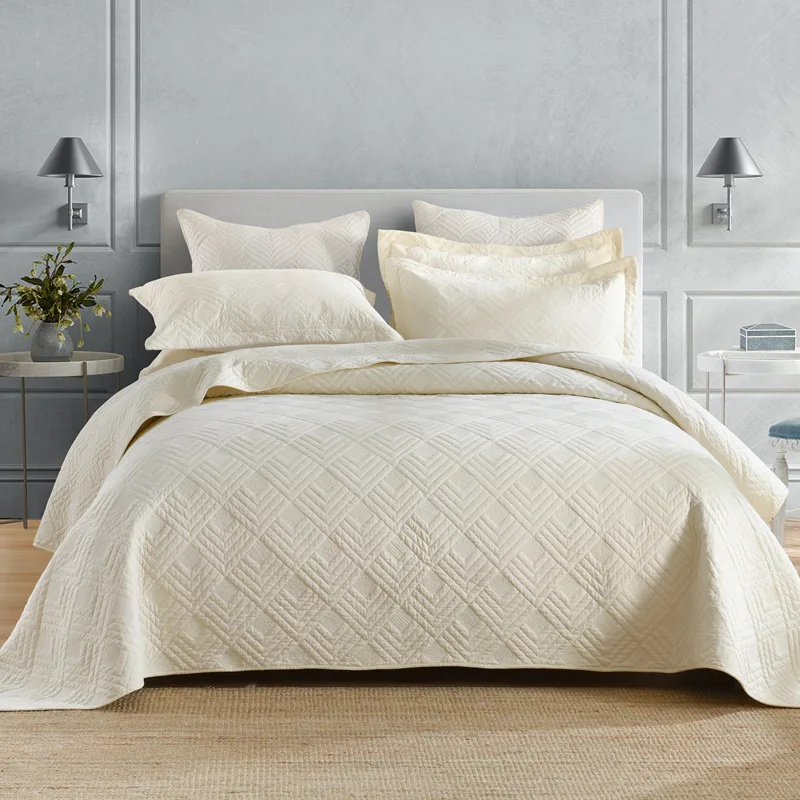 New-Design-Cotton-3-Pieces-Lightweight-Reversible-Embroidery-Coverlet-Double-Bedspread
