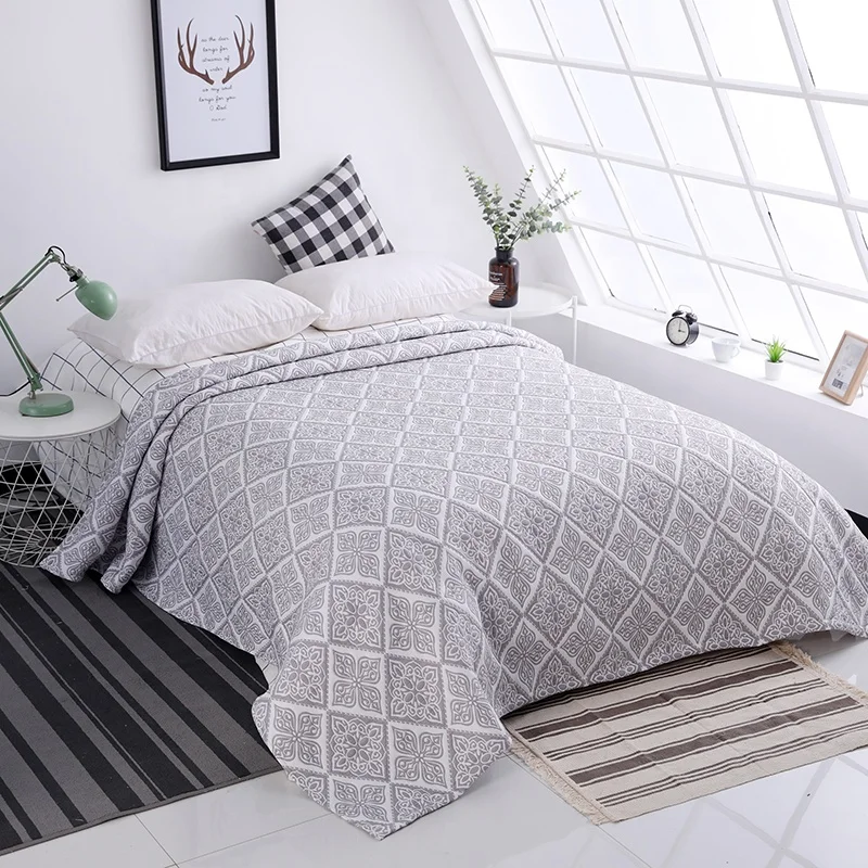 New-Design-Cotton-Polyester-Quilt-Bedspread-Breathable-Soft-Plain-Bed-Blanket-Jacquard-Bed-Cover-Coverlet