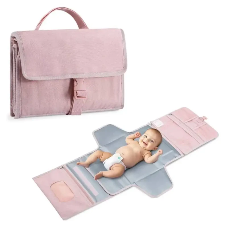 New-Design-Expandable-Diaper-Changing-Pad-Baby-With-Wet-Wipes-Pocket-for-Shoulder-Straps-Diaper-Changing-Mat