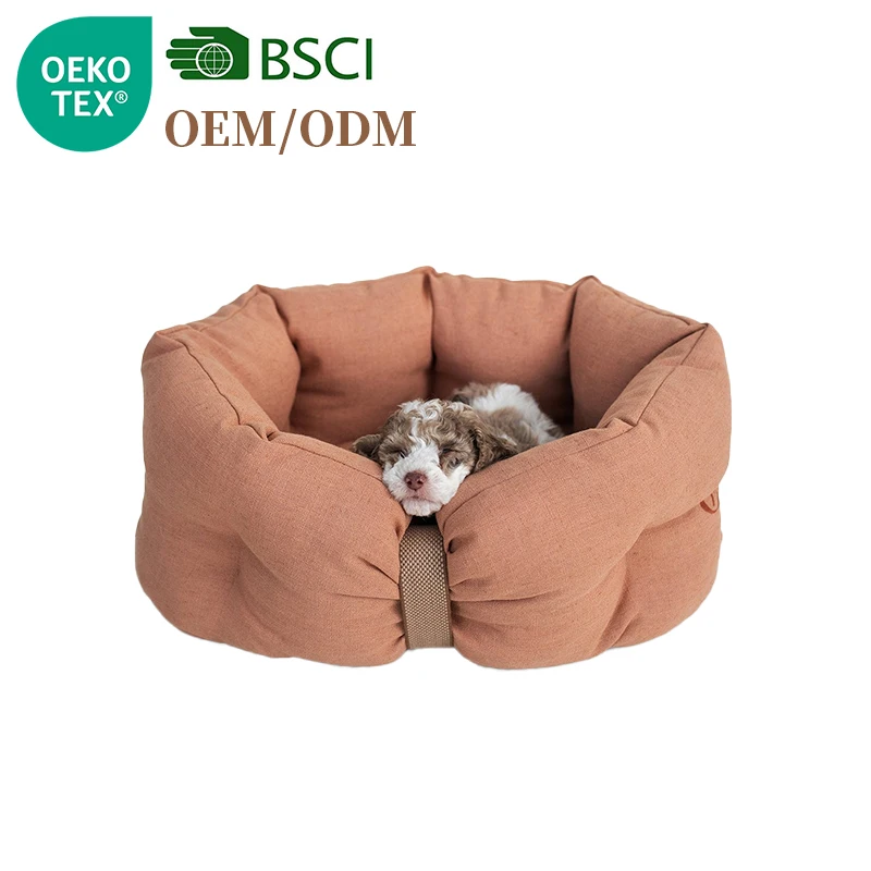 New-Design-Four-Seasons-Use-Linen-Blend-Round-Pet-Dog-Bed-Cat-Nest-Bed-Washable-Eco-friendly-Accept-OEMODM