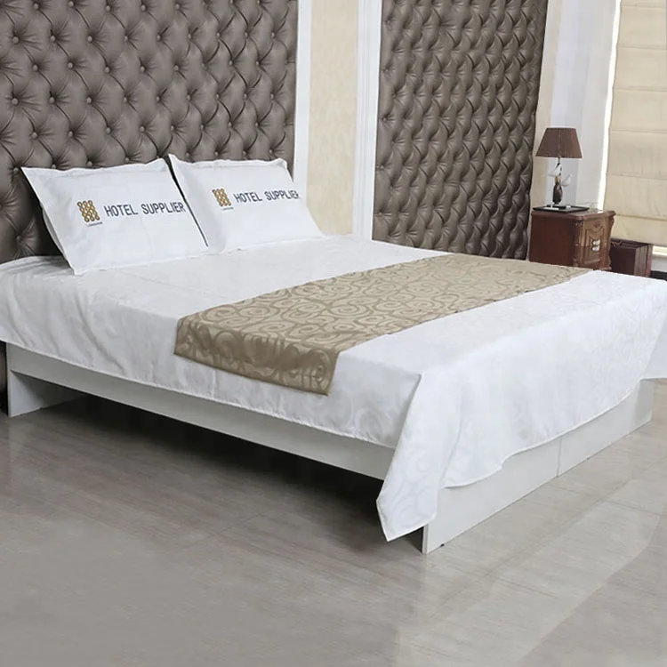 New-Design-High-Quality-Eco-Friendly-Modern-Woven-Jacquard-Polyester-Flat-Bed-Sheet-Bed-Runner-Scarf-Cushion-Sets-Customized