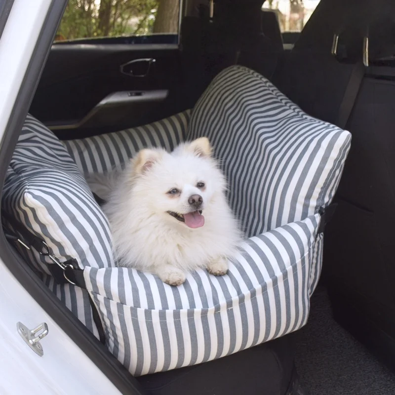 New-Design-Linen-Fabric-Dog-Car-Seat-Pet-Booster-Seat-Fully-Removable-and-Washable-Car-Pet-Bed-for-Pet-Dogs