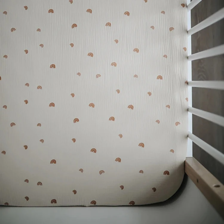 New-Design-Super-Soft-Bed-Sheet-Baby-Fitted-Bed-Sheets-Set-100-Cotton-Muslin
