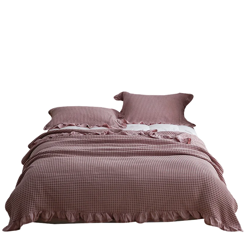 New-Design-Throw-Waffle-Blanket-Solid-Pattern-Soft-Lint-free-100-Cotton-Bedding-Set-for-Couch-Travel-Bed-Warmth