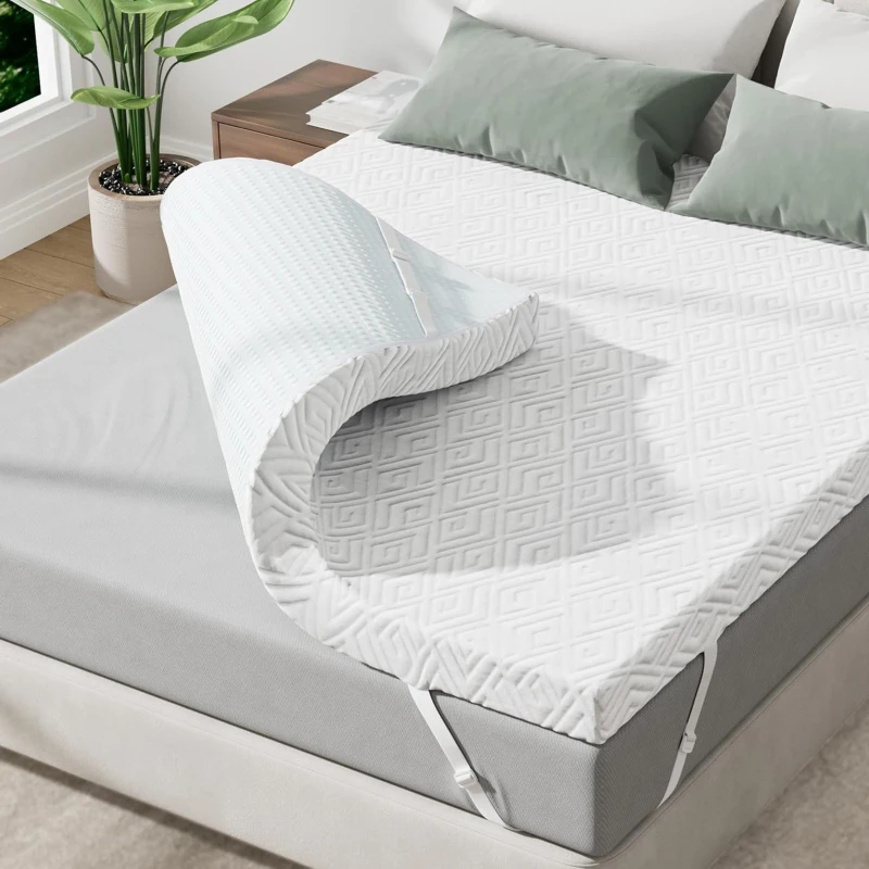 New-Fashionable-6-cm-High-Density-Memory-Foam-Mattress-Topper-200x140-cm-100-Microfiber-Polyester-Woven-Cover-Cooling-for