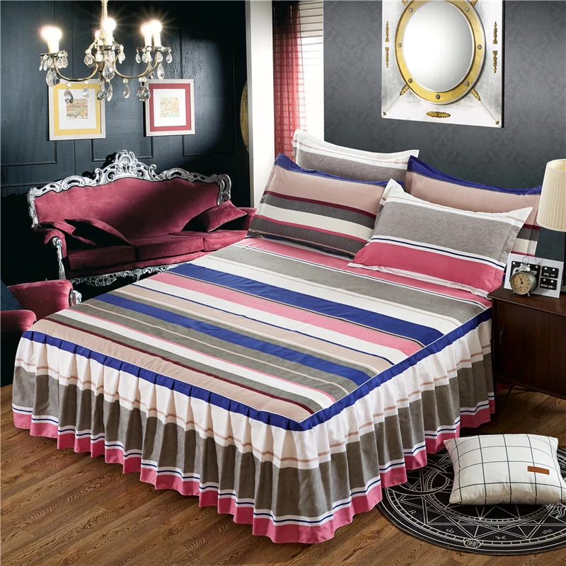 New-Hot-Selling-Bed-Skirt-Bedding-Set-All-Colors-Double-Sided-Queen-Size-and-king-3-piece-Bed-Skirt-Set
