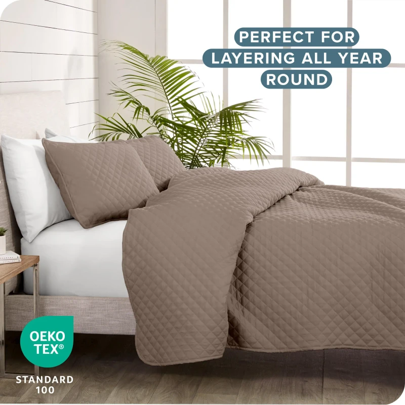 New-Lightweight-Waterproof-Hotel-Quilted-Full-Queen-king-Size-Coverlets-Bedspread-Set