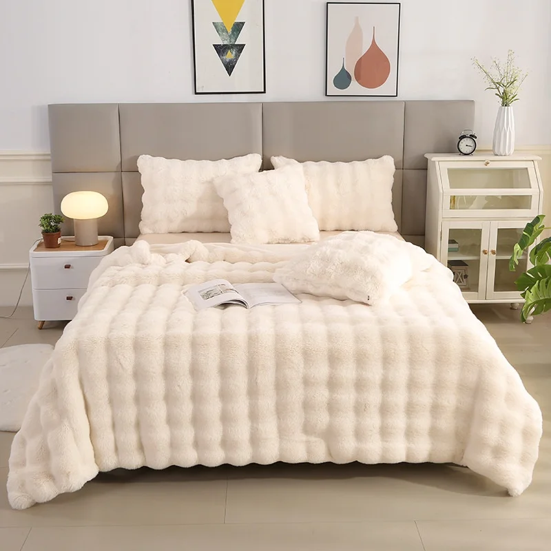 New-Modern-Thickened-Rabbit-Fur-Throw-Blanket-Queen-Size-Luxury-Faux-Mink-Fur-Cozy-Plush-Bedroom-Bed-Cover