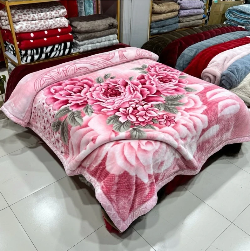 New-Multi-colour-Raschel-Thickened-Blanket-All-Seasons-Soft-Cosy-Fleece-Blanket