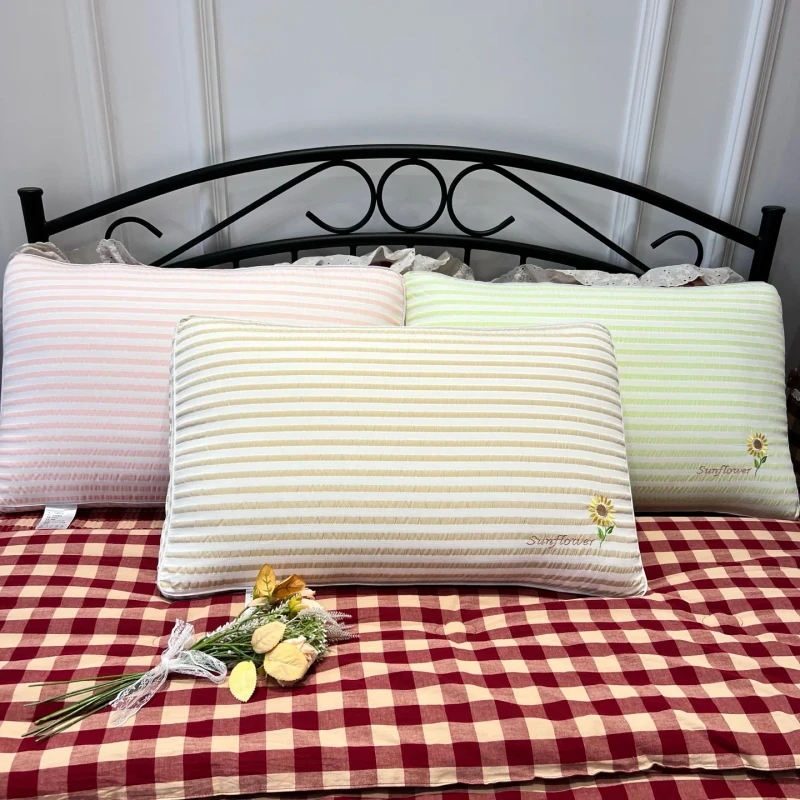 New-Pattern-Striped-Comfort-Sleeping-Anti-Bacterial-Neck-Support-Pillow-Breathable-Soft-Eco-Friendly-100-Polyester-Bedding
