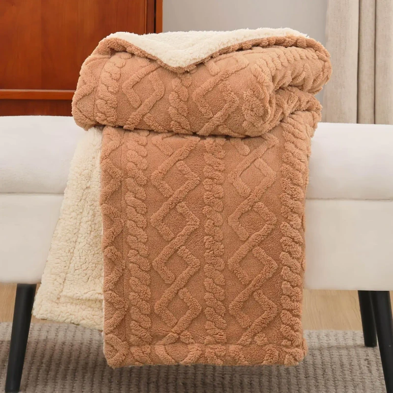 New-Warm-Striped-Plush-Sherpa-Fleece-Sofa-Cozy-Throw-Blanket-100-Polyester-Super-Soft-Thick-Travel-Blanket-for-Bed