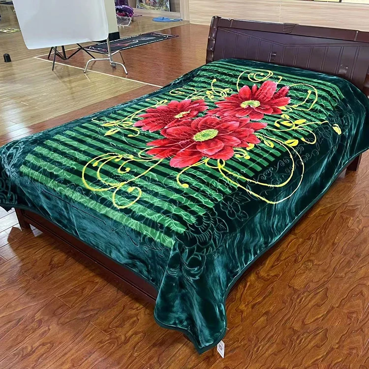New-Winter-Thick-Raschel-Blanket-Single-Double-Layer-Warm-Wedding-Acrylic-Adults-Women-Soft-Raschel-Blanket
