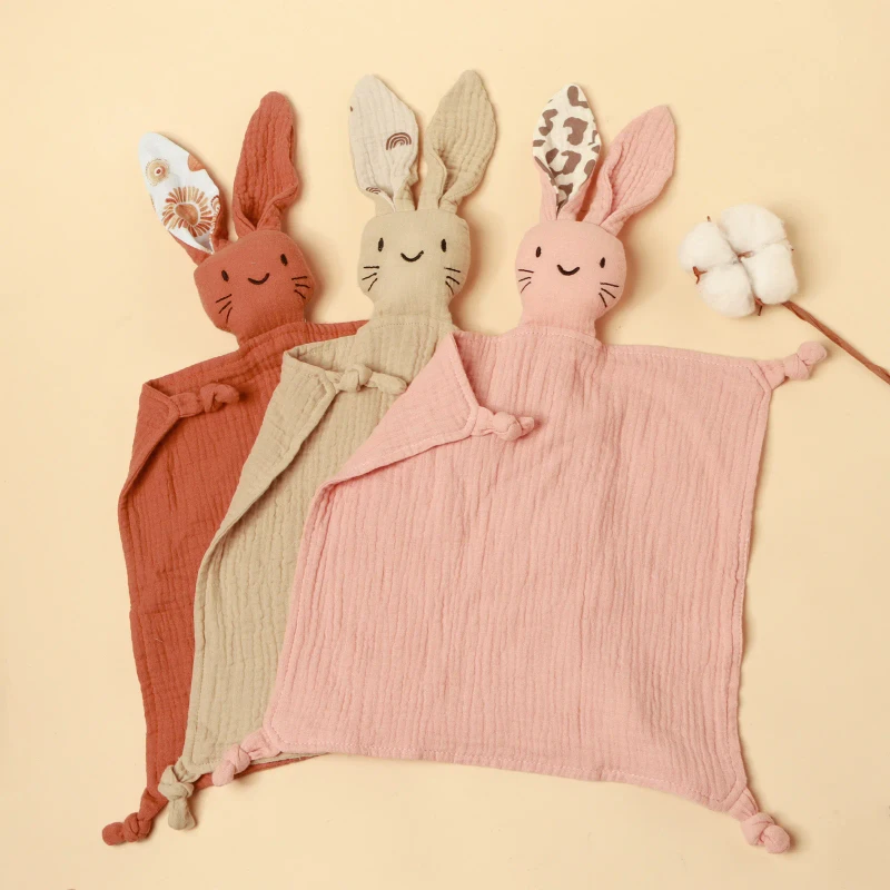 Newborn-Comforter-with-Cute-Bunny-Animal-Pattern-Soft-Muslin-Cotton-Infants-Rabbit-Toy-Woven-Fabric-Pillow-Model-Swaddle-Blanket
