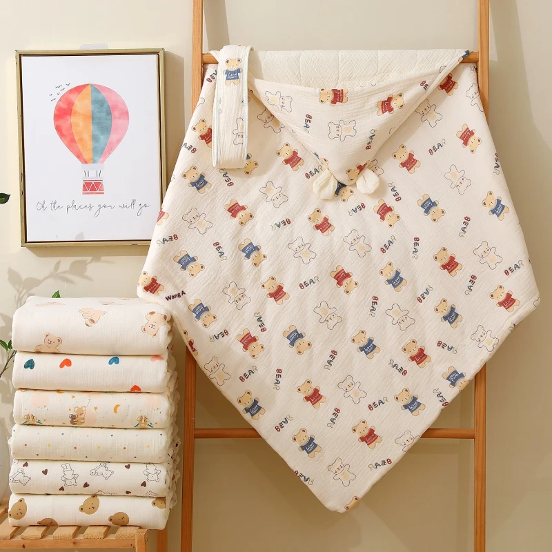 Newborn-Swaddling-Blanket-Pure-Cotton-Gauze-Thickened-Autumn-Winter-Baby-Delivery-Room-Outdoor-Wrapping