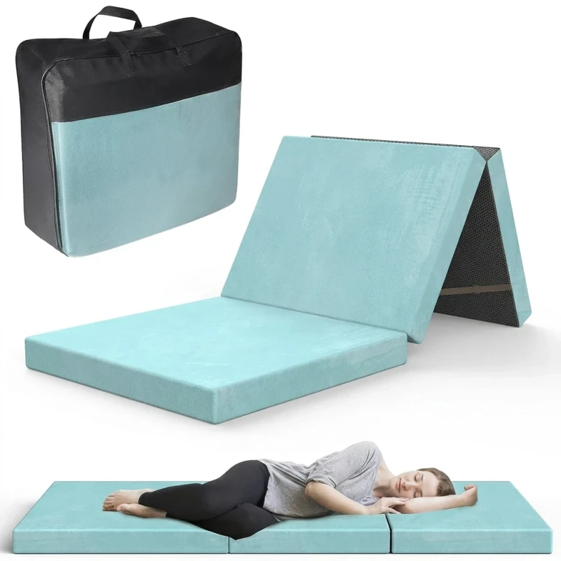 Non-Slip-Bottom-Foldable-Camping-Memory-Foam-Mattress-Topper-Washable-Cover-Folding-Mattress