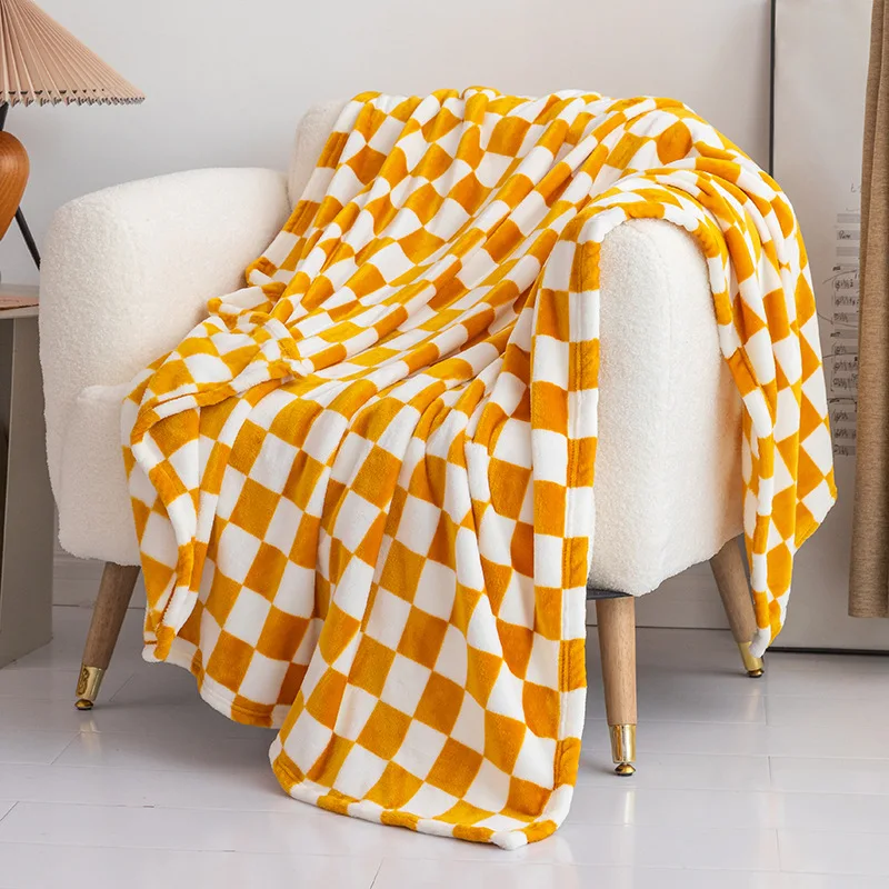 Nordic-Style-Raschel-Polyester-Knitted-Anti-Dust-Mite-Four-Seasons-Christmas-Pattern-Thickened-Golden-Mink-Customizable-Blanket