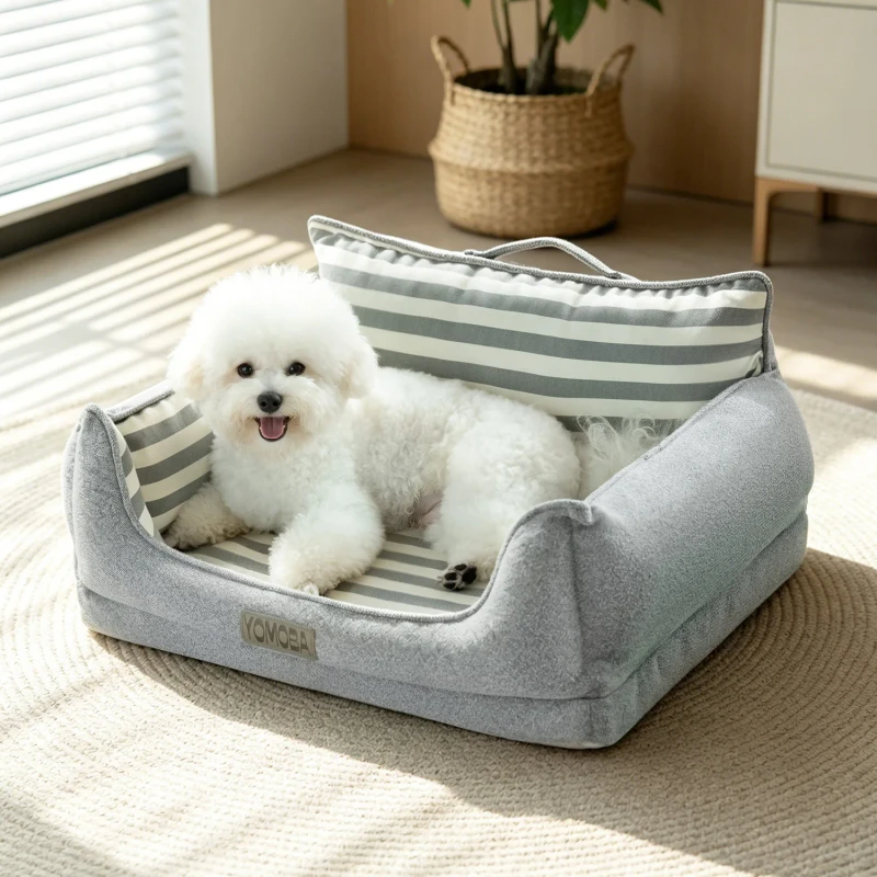 ODM-Detachable-Manmade-Linen-Fabric-Orthopedic-High-density-Foam-Dog-Bed-Pet-Sofa-Customize-Logo-Anti-slip-Factory