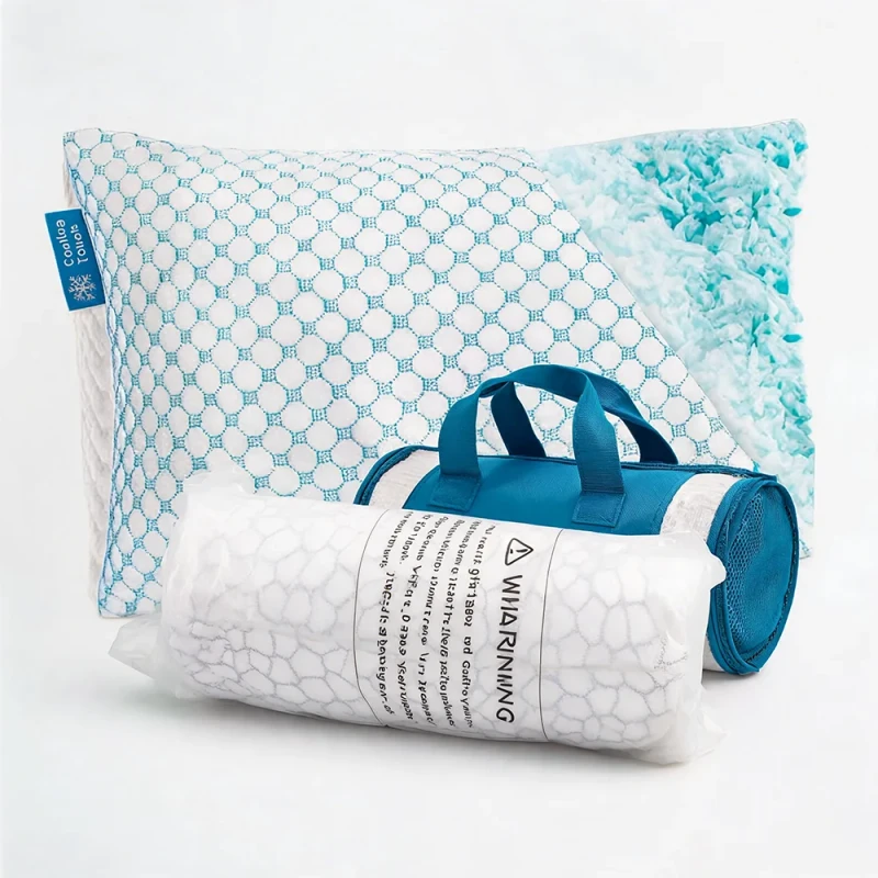 OEKO-CE-Factory-OEM-Customizable-Cooling-Gel-Infused-Ergonomic-Neck-Support-Shredded-Memory-Foam-Pillow-For-Side-Back-Sleepers