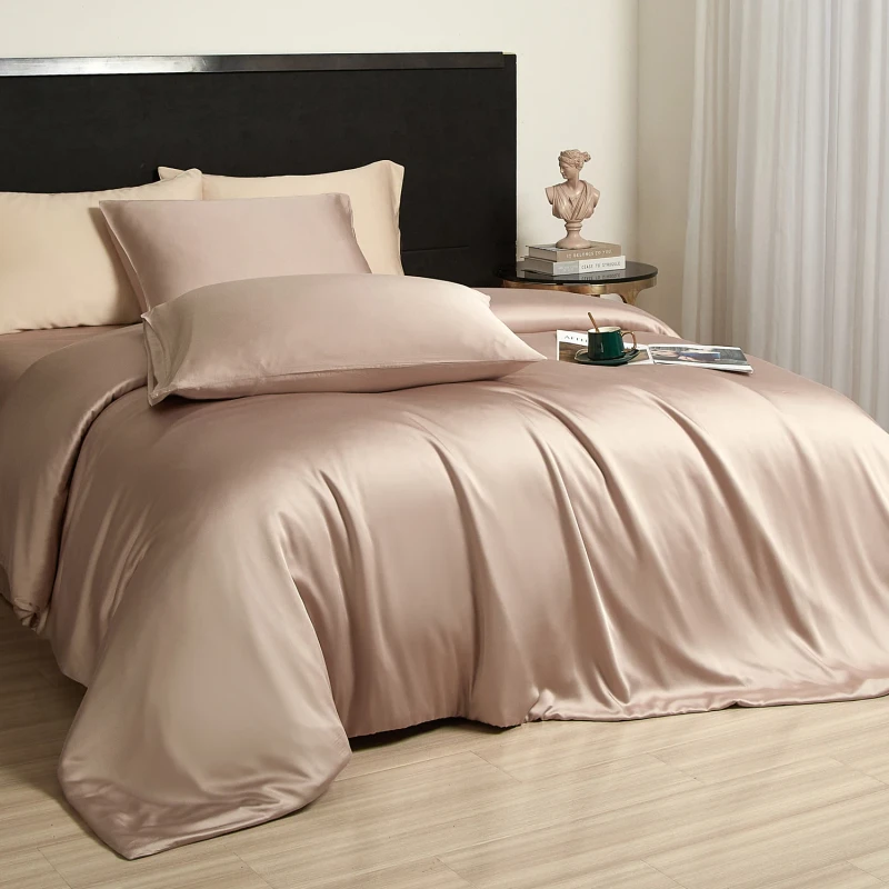 OEKO-TEX-100-Organic-Bamboo-Woven-Fitted-Bed-Sheet-Set-Duvet-Cover-King-Size-300tc-Simple-Style-for-Home-Use