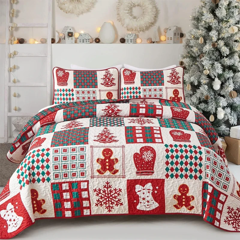 OEKO-TEX-Breathable-Skin-Friendly-Christmas-Pattern-Custom-King-Size-Bedspread-Coverlet-Luxury-Bedding-Sets