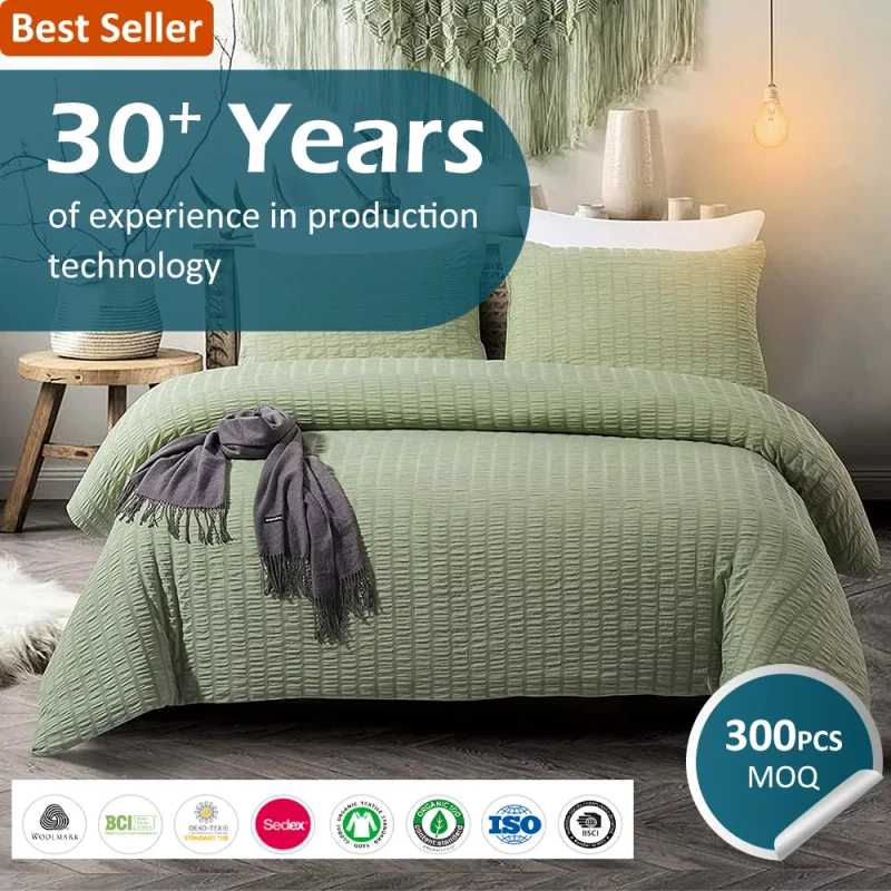 OEKO-TEX-STANDARD-100-Olive-Green-400TC-Duvet-Cover-Set-Microfiber-For-Home-With-Puckered-Ruched