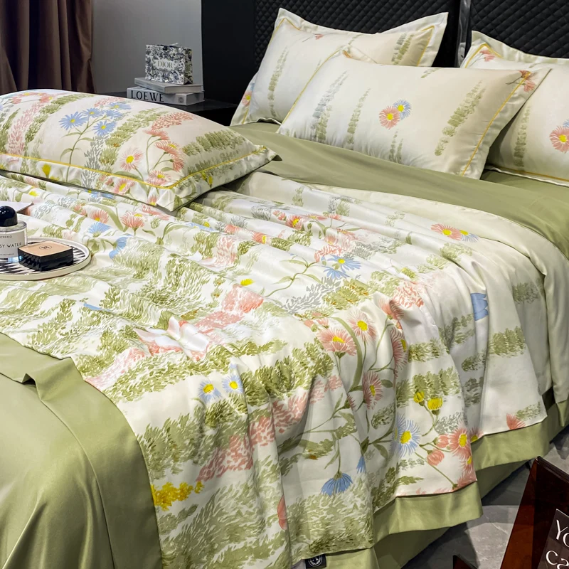 OEKO-TEX-Summer-Quilt-Set-Washed-Cotton-Bedding-Set-Digital-Printed-Comforter-Set-With-Pillowcase-Cooling-Blanket
