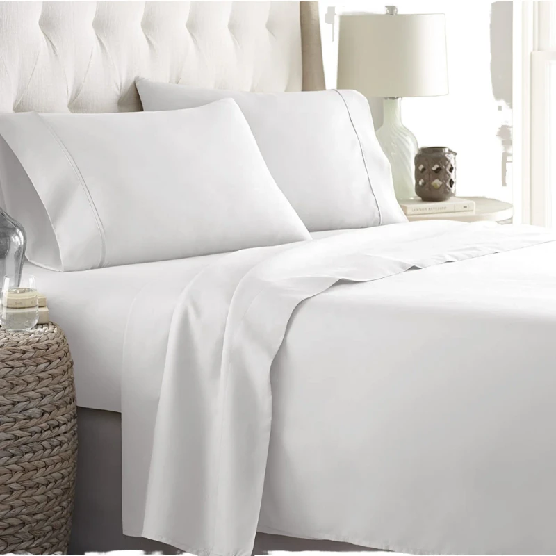 OEM-100-Cotton-Fabric-Custom-Hotel-Bed-Linen-White-Pillowcase-Bulk-Queen-Size-Bedding-Set-Embroidered-Woven