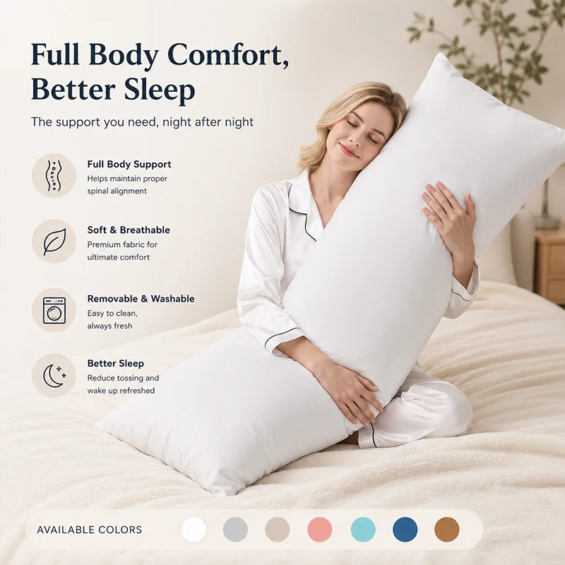 OEM-Accept-Custom-Emovable-Cover-Shredded-Memory-Foam-Full-Sized-Long-Body-Pillow-for-Side-Sleepers-Pregnant