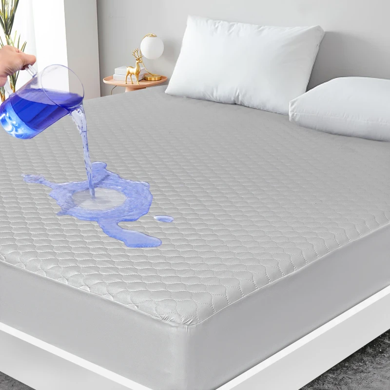 OEM-Factory-Custom-Size-Waterproof-Hypoallergenic-Bed-Cover-Protector-Breathable-Deep-Pocket-Fitted-Sheet-Mattress-Pad-Washable