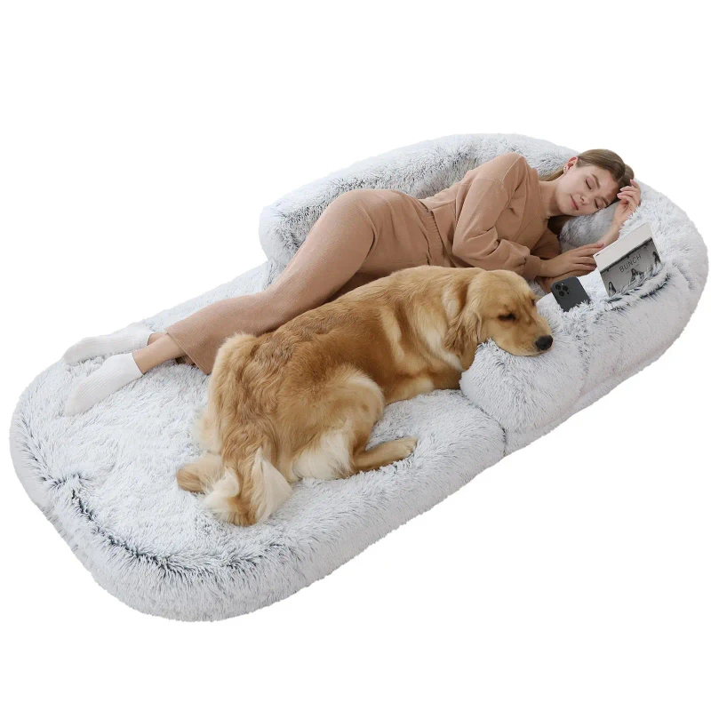 OEM-Fluffy-Faux-Fur-Foam-Adjustable-Orthopedic-Giant-Dog-Bed-Sofa-for-Humans-Washable-Fur-Cover-Winter