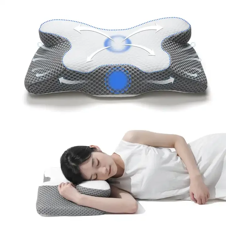 OEM-ODM-Almohada-Ergonomic-Bed-Pillow-Butterfly-Orthopedic-Memory-Foam-Pillow-Cervical-Pillow-for-Neck-Pain-Relief
