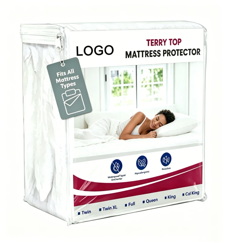 OEM-ODM-Bamboo-Cotton-Terry-100-Waterproof-Mattress-Protector-Bed-Bug-Proof-Custom-Size-Queen-King-Mattress-Protector
