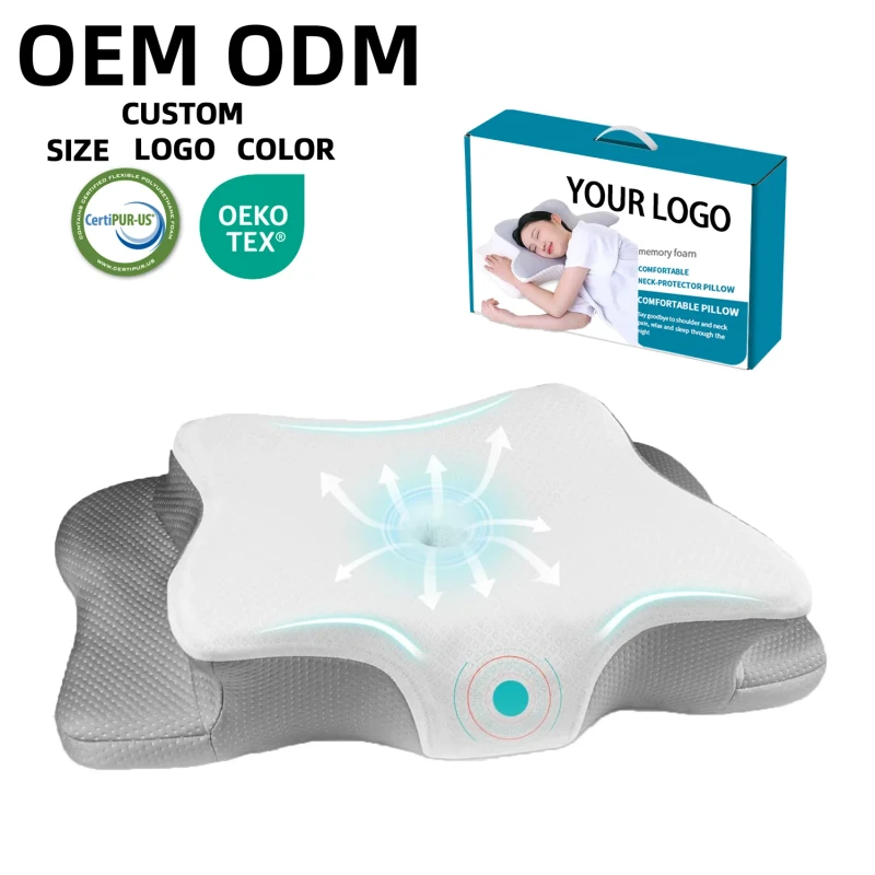 OEM-ODM-Custom-Modern-Orthopedic-Memory-Foam-Pillow-Ergonomic-Nursing-Pillow-Removable-Cover